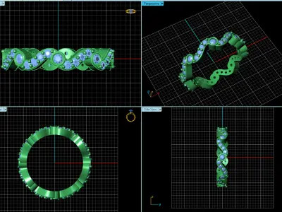 A Dance of Light The Sculptural Diamond Eternity Band 3D print model