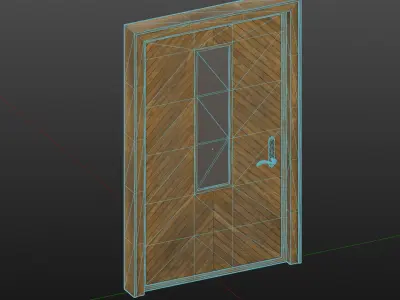 Old Dirty Wooden Door 04 Low-poly 3D model