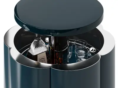 Set of drinks with Roche Bobois end table-bar Lift Flower 3D model