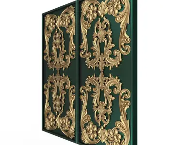 Backgammon Set 04 Green Low-poly 3D model