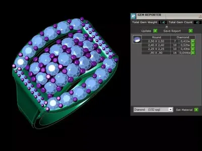 Couple rings with stones  3D print model