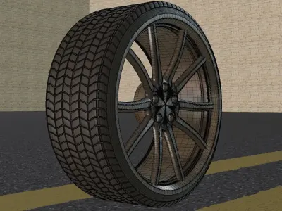 Car Wheel and Tire 3D model