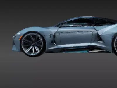 Futuristic Electric Concept Car 3D Print Model Original Design Low-poly 3D model