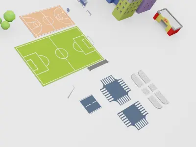 City 3D Models for Hyper Casual Games Free low-poly 3D model