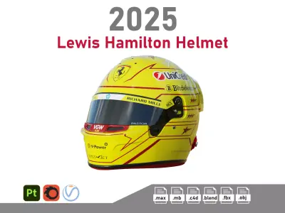 F1 Lewis Hamilton Helmet 2025 3D model