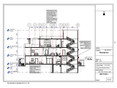 modern villa in revit 3D model