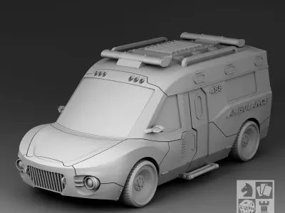 Futuristic Ambulance 3D print model