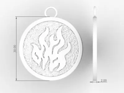 Fire Element Charm Fire Symbol 3D print model