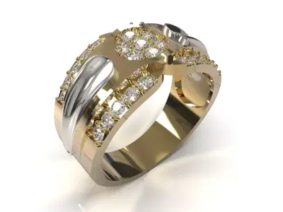 Ready for casting file for the Imperial Two Color ring fr0066 3D print model
