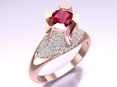 Diamond Ring - Womens Rings - N229242 3D print model