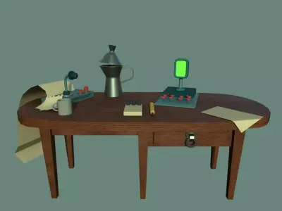 Cartoon Table Low-poly 3D model