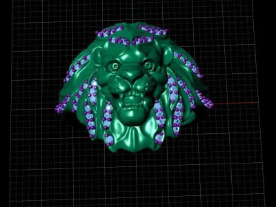 lions rings Low-poly 3D model