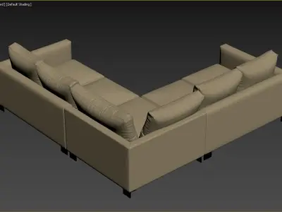 Sofa Zora small Square corner unit 258cm x 258cm 3D model