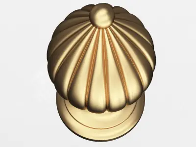 Carved Finial Knob 03 Low-poly 3D model