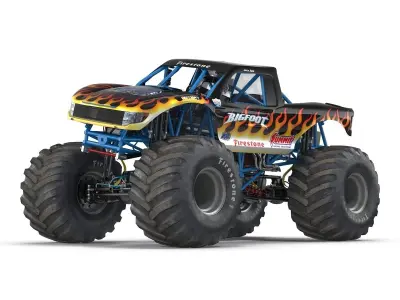 Monster Truck Bigfoot Rigged 3D model