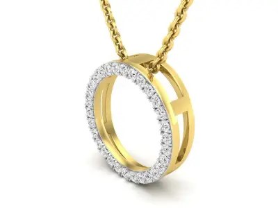 AV 637 Diamond Open Circle Pendant 3D print model