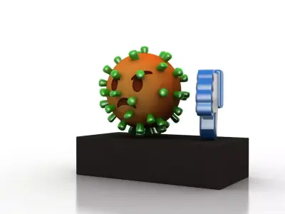 Coronavirus consequences  Low-poly 3D model