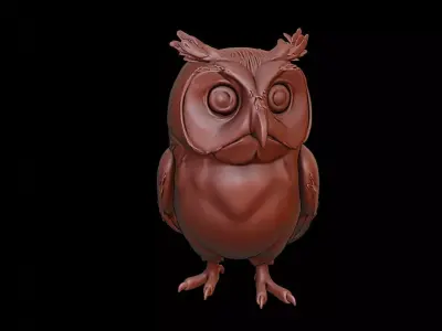 Owl Animal Sculpture 3D print model