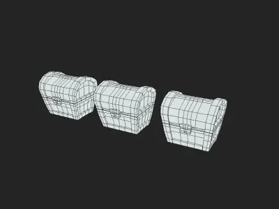 Animated Cartoon Chest Kit Free 3D model