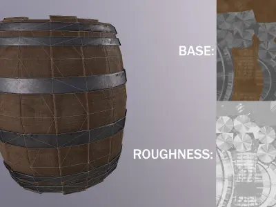 Medieval Barrels and Crates Pack   Game Ready PBR 3D Props Low-poly 3D model