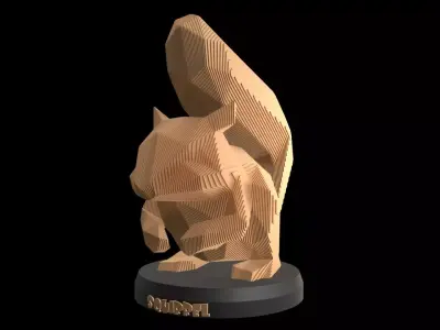 Parametric Squirrel Low-poly 3D model
