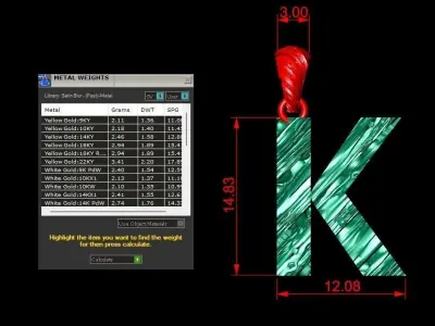 K Letter Alphabet Wooden Texture Pendant 3D Print Model 3D print model