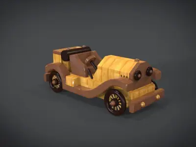 Roaring 20s Toy Sports Car Low-poly 3D model