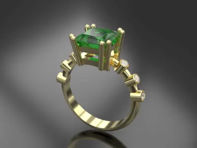 Woman beautiful ring 24 3D print model