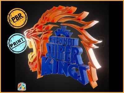 Chennai Super Kings logo emblem - Cinematic - 3D print 3D model