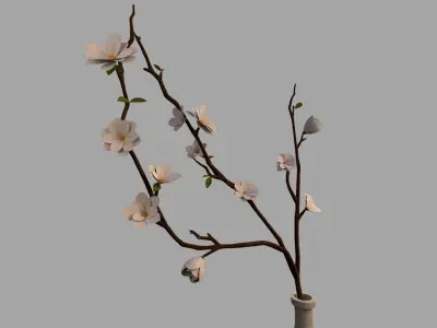 Flower in Vase Low-poly 3D model