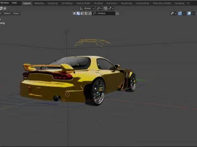 Jackboys Mazda RX7 FD High Detailed 3D Model Low-poly 3D model