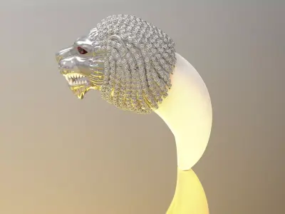 063 - Lion Nail Pendant 3D print model