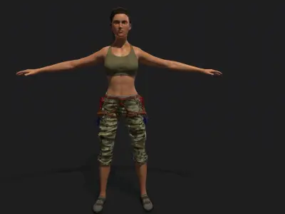 Female Rock Climber Low-poly 3D model