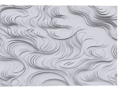 modern panel wall decor set wall relief mural CNC 68  3D model