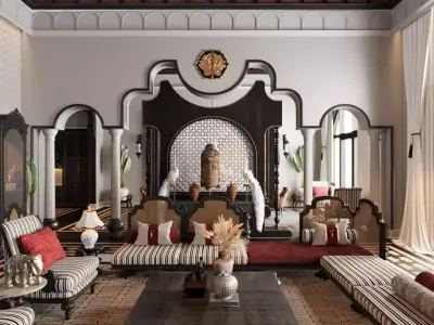 Southeast Asian style interior space 3D model