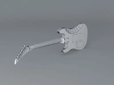 Jackson Soloist with rusty metal texture guitar Free 3D model