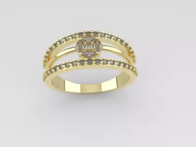 ring1 gold and diamond ring Free 3D print model
