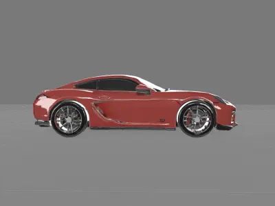 Red Porche Lookalike sports car 3d model Low-poly 3D model