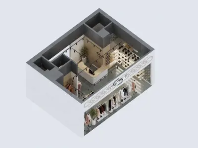 LUXURY CLOTHING STORE INTERIOR DESIGN 3D model 3D model