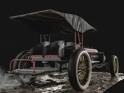 Old Car Low-poly 3D model