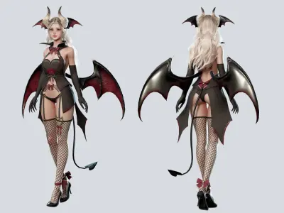 Succubus Lauren - Game Ready Low-poly 3D model