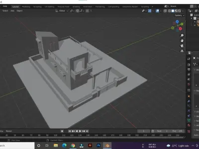 Modern house Free low-poly 3D model