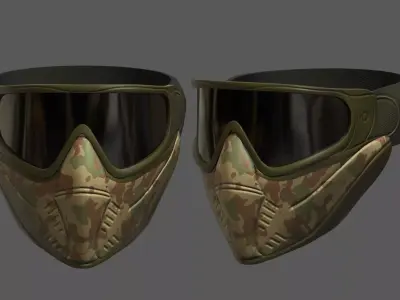 Mask helmet protection scifi military futuristic technology  Low-poly 3D model