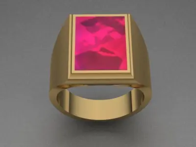 Luxury Golden Onyx Men Ring 3D print model