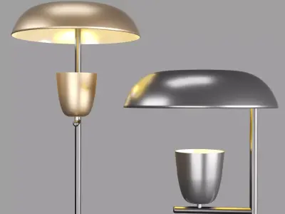 Lighty Floorlight Golden and Silver 3D model