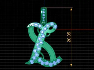 LUXURY ALPHABET L PENDAANT 3D PRINTABLE MODEL 3D print model