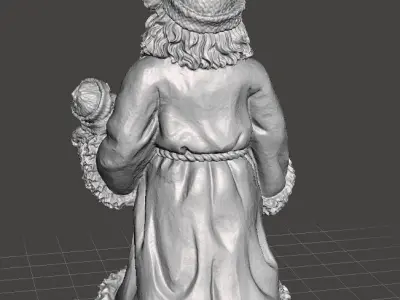 santa holding snowbabies statue 3D print model