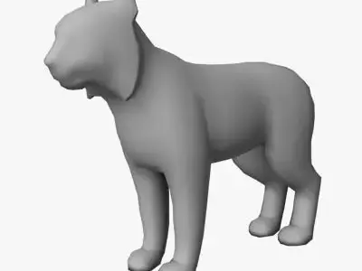 Low Poly Lynx dog Low-poly 3D model
