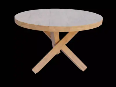 Table wooden 3 Low-poly 3D model