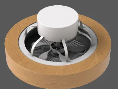 Modern Ceiling Fan with Enclosed Blades 3D model